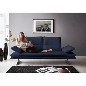 W.SCHILLIG Broadway Sofa - Leder, Blau, Longchair, Sitztiefenverstellung W.SCHILLIG Broadway Sofa - Leder, Blau, Longchair, Sitztiefenverstellung