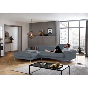 W.SCHILLIG Piedroo Sofa - Weiches Leder L-Form, 4 Sitze, Blau W.SCHILLIG Piedroo Sofa - Weiches Leder L-Form, 4 Sitze, Blau
