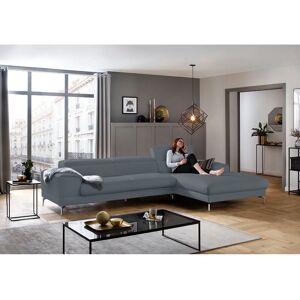 W.SCHILLIG Piedroo Ecksofa - Weiches Leder, Blau - 343cm W.SCHILLIG Piedroo Ecksofa - Weiches Leder, Blau - 343cm