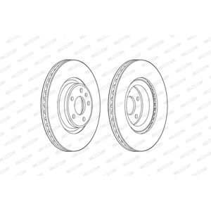 FERODO DDF2597C-1 Jarrulevy - Ilmastoitu - 338mm FERODO DDF2597C-1 Jarrulevy - Ilmastoitu - 338mm