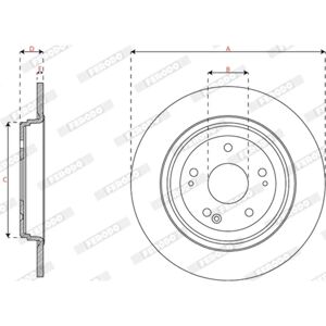 FERODO DDF3189C Päällystetty pinta 5-reikäinen 310mm jarrulevy - Jarrukomponent FERODO DDF3189C Päällystetty pinta 5-reikäinen 310mm jarrulevy - Jarrukomponent