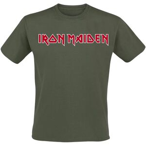 Iron Maiden - Logo - Lyhythihainen T-Paita - S:stä XXL:ään - Miehet - khaki - Tavanomainen istuvuus Iron Maiden - Logo - Lyhythihainen T-Paita - S:stä XXL:ään - Miehet - khaki - Tavanomainen istuvuus