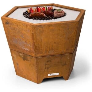 Blumfeldt Hekla - Poêle à feu avec barbecue - 60cm diamètre - Résistant à l'eau et au gel - Design hexagonal moderne - Publicité Blumfeldt Hekla - Poêle à feu avec barbecue - 60cm diamètre - Résistant à l'eau et au gel - Design hexagonal moderne - Publicité