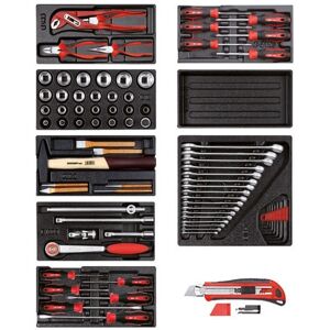 Gedore R21010000 Gereedschapsset - 82 stuks, 8 modules, rood Gedore R21010000 Gereedschapsset - 82 stuks, 8 modules, rood