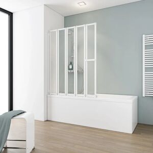 Paroi de Douche Pliable Schulte - 115x140cm, 5 Volets, Blanc - Publicité Paroi de Douche Pliable Schulte - 115x140cm, 5 Volets, Blanc - Publicité