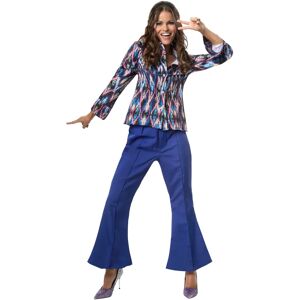 TecTake GmbH Disco Queen Kostuum - Blauw, Flared hoge taille broek, 70s stijl top - Kostuum TecTake GmbH Disco Queen Kostuum - Blauw, Flared hoge taille broek, 70s stijl top - Kostuum