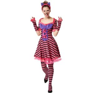 TECTAKE Cheshire Cat Costume - Women, Pink-Black, Short Dress TECTAKE Cheshire Cat Costume - Women, Pink-Black, Short Dress
