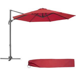 Červený zahradní slunečník TecTake - UV ochrana 50+ - 300cm Červený zahradní slunečník TecTake - UV ochrana 50+ - 300cm