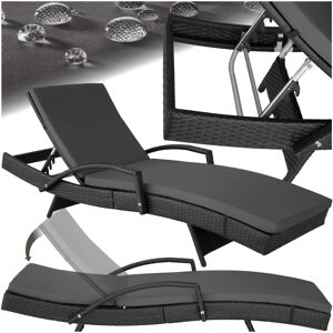 Tectake Black Sunbed Océane - Adjustable Aluminum Rattan Lounger Tectake Black Sunbed Océane - Adjustable Aluminum Rattan Lounger