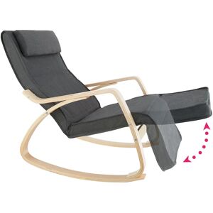 tectake Silla mecedora Onda - gris oscuro - Madera tectake Silla mecedora Onda - gris oscuro - Madera