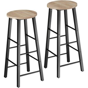 Tectake 2 Light Oak Sonoma Industrial Bar Stools - Keynes Tectake 2 Light Oak Sonoma Industrial Bar Stools - Keynes