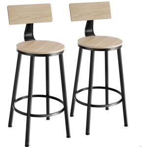 Tectake Poole Light Oak Industrial Bar Stools - Bar stools Tectake Poole Light Oak Industrial Bar Stools - Bar stools