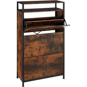 TecTake 404537 Organisateur de Chaussures - Bois Foncé Industriel - Publicité TecTake 404537 Organisateur de Chaussures - Bois Foncé Industriel - Publicité