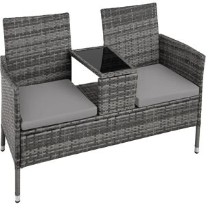 Tectake Garden Bench with Table - Gray Light Gray - Outdoor Furniture Tectake Garden Bench with Table - Gray Light Gray - Outdoor Furniture