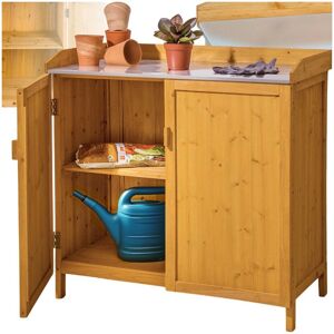 Tectake Garden Work Table with Cabinet - Brown Tectake Garden Work Table with Cabinet - Brown