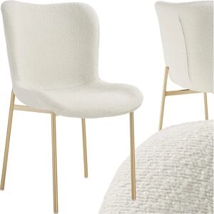 Tectake Tessa Upholstered Chair - Ergonomic, White/Gold - Furniture Tectake Tessa Upholstered Chair - Ergonomic, White/Gold - Furniture
