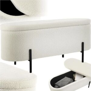 Banquette de rangement Tectake - Style scandinave, Bouclé - Publicité Banquette de rangement Tectake - Style scandinave, Bouclé - Publicité