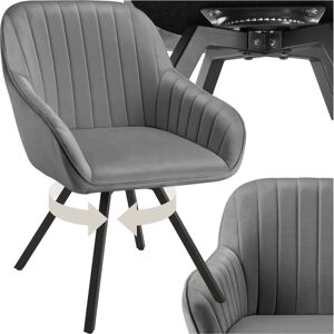 Tectake Gray Velvet Swivel Office Chair - Comfort & Style Tectake Gray Velvet Swivel Office Chair - Comfort & Style