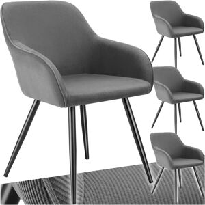 Sedia da pranzo Marilyn di tectake - Imbottita in velluto a coste - Moderna e comoda Sedia da pranzo Marilyn di tectake - Imbottita in velluto a coste - Moderna e comoda