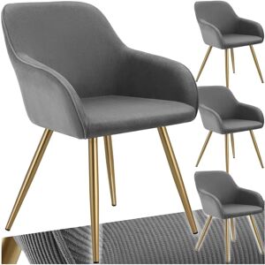 Sedie Marilyn grigio/dorato - Set da 4 Sedie Marilyn grigio/dorato - Set da 4