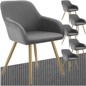 Sedia Marilyn grigio/oro - Set da 6 Sedia Marilyn grigio/oro - Set da 6