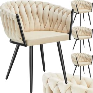 Chaises de salle à manger en velours Tectake - Lot de 4 - Publicité Chaises de salle à manger en velours Tectake - Lot de 4 - Publicité