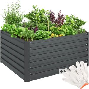 Tectake - Huerto elevado Blomma - 650L - Acero - Antracita - Maceta de jardín Tectake - Huerto elevado Blomma - 650L - Acero - Antracita - Maceta de jardín