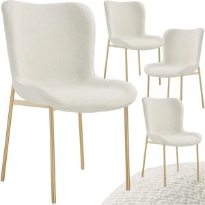 Tectake Tessa White/Gold Ergonomic Dining Chairs - Set of 4 Tectake Tessa White/Gold Ergonomic Dining Chairs - Set of 4