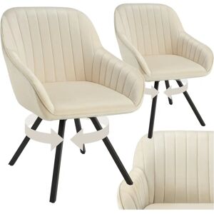 Tectake Office Chair - Creme Velvet Swivel 2-Pack Tectake Office Chair - Creme Velvet Swivel 2-Pack