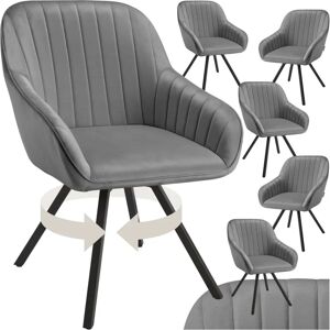 Tectake Gray Velvet Swivel Armchair Set - Office Chairs Tectake Gray Velvet Swivel Armchair Set - Office Chairs