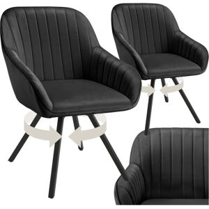 Tectake Swivel Armchair Snug 2 pcs black Tectake Swivel Armchair Snug 2 pcs black