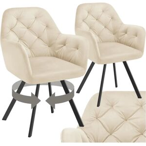 Tectake Lucia Velvet Swivel Office & Dining Chair - Set of 2 Tectake Lucia Velvet Swivel Office & Dining Chair - Set of 2