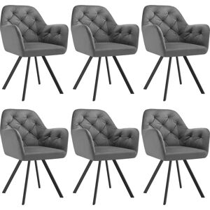 Tectake Lucia Velvet Swivel Chair Set - Office & Dining - 6 pcs Tectake Lucia Velvet Swivel Chair Set - Office & Dining - 6 pcs