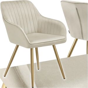 Tectake Marilyn Velvet Dining Chair - Gold Steel Legs - Ergonomic Design - Dining Chair Tectake Marilyn Velvet Dining Chair - Gold Steel Legs - Ergonomic Design - Dining Chair