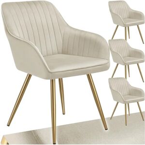 Tectake Marilyn Velvet Dining Chair - Gold Legs - Set of 4 Tectake Marilyn Velvet Dining Chair - Gold Legs - Set of 4
