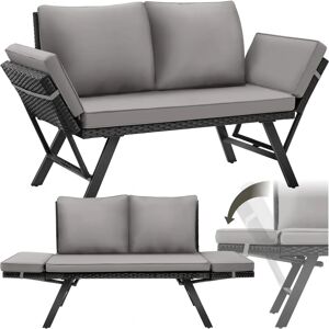 Tectake Sofá lounge de ratán Sintra, ajustable 2 en 1 - Muebles de exterior Tectake Sofá lounge de ratán Sintra, ajustable 2 en 1 - Muebles de exterior