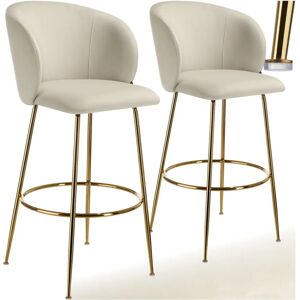 Tectake - Luana Velvet Bar Stool - 2 pcs Tectake - Luana Velvet Bar Stool - 2 pcs