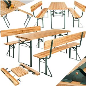 Tectake Garden Table and Bench Set - Foldable, Weather-Resistant, Brown - Outdoor Furniture Tectake Garden Table and Bench Set - Foldable, Weather-Resistant, Brown - Outdoor Furniture