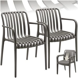 Tectake Alcudia Garden Chairs - Weatherproof, Stackable, Anthracite Tectake Alcudia Garden Chairs - Weatherproof, Stackable, Anthracite