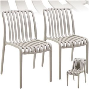 Tectake Garden Chairs Alcudia - Weatherproof, Stackable - Taupe - Garden Chairs Tectake Garden Chairs Alcudia - Weatherproof, Stackable - Taupe - Garden Chairs