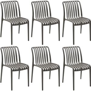 tectake Alcudia - anthracite - 6-seat set - Garden chairs tectake Alcudia - anthracite - 6-seat set - Garden chairs