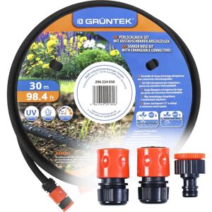 Kit de Irrigação por Gotejamento Grüntek 30m - Ajustável, Resistente UV e Algas Kit de Irrigação por Gotejamento Grüntek 30m - Ajustável, Resistente UV e Algas