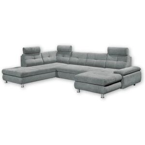 ED EXCITING DESIGN Alba U-Form Sofa - Webstoff, Grau, Bettfunktion ED EXCITING DESIGN Alba U-Form Sofa - Webstoff, Grau, Bettfunktion