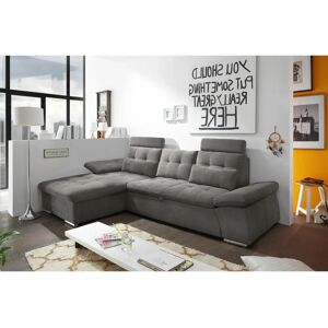 ED EXCITING DESIGN Nalo L-Form Sofa - Microvelours, Recamiere, Braun ED EXCITING DESIGN Nalo L-Form Sofa - Microvelours, Recamiere, Braun