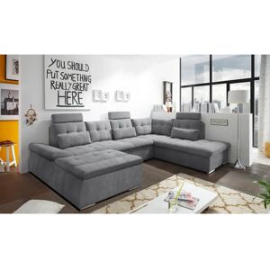 ED EXCITING DESIGN Nalo U-Form Sofa - U-förmiger, Microvelours, Rechts Ottomane, 6 Sitze ED EXCITING DESIGN Nalo U-Form Sofa - U-förmiger, Microvelours, Rechts Ottomane, 6 Sitze
