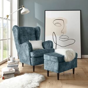 ED EXCITING DESIGN Oskar Sessel - Microvelours, Blau, 78x102x98cm ED EXCITING DESIGN Oskar Sessel - Microvelours, Blau, 78x102x98cm