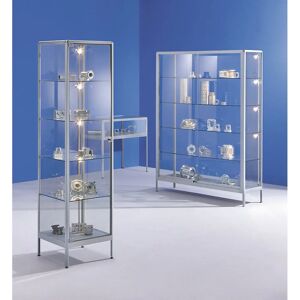 Vetrina a colonna Eurokraft Pro - Vetro di sicurezza, Argento Eloxal, 500mm Vetrina a colonna Eurokraft Pro - Vetro di sicurezza, Argento Eloxal, 500mm
