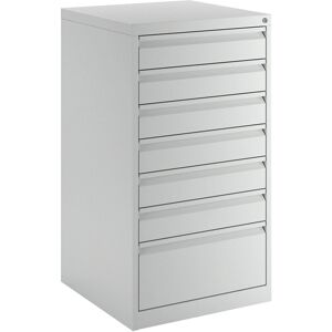 Eurokraft basic Gabinete de Cajones de Acero - 7 Cajones - Gris Claro Eurokraft basic Gabinete de Cajones de Acero - 7 Cajones - Gris Claro