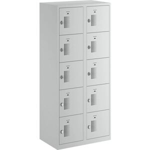 Armario Basic eurokraft - 2 departamentos, gris claro, acero, 800mm de ancho Armario Basic eurokraft - 2 departamentos, gris claro, acero, 800mm de ancho
