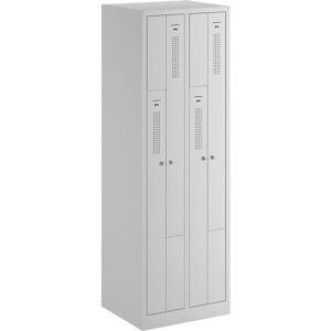 Armario guardarropa eurokraft basic - 590mm, 2 compartimentos, 4 puertas Armario guardarropa eurokraft basic - 590mm, 2 compartimentos, 4 puertas
